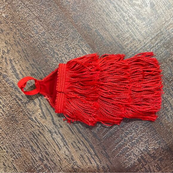 Barbie Doll Red Halter Backless Tassel Dress Handmade - Picture 7 of 7